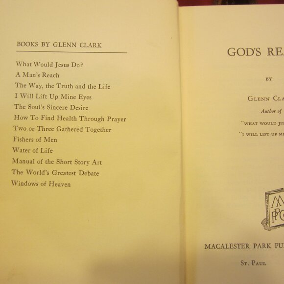 RARE 50'S ERA GOD'S REACH BY GLENN CLARK, AN ANALYSIS OF SPIRITUAL GROWTH - Picture 7 of 9